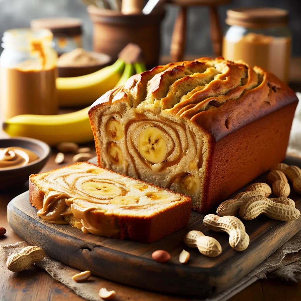 Erdnussbutter-Bananen-Brot