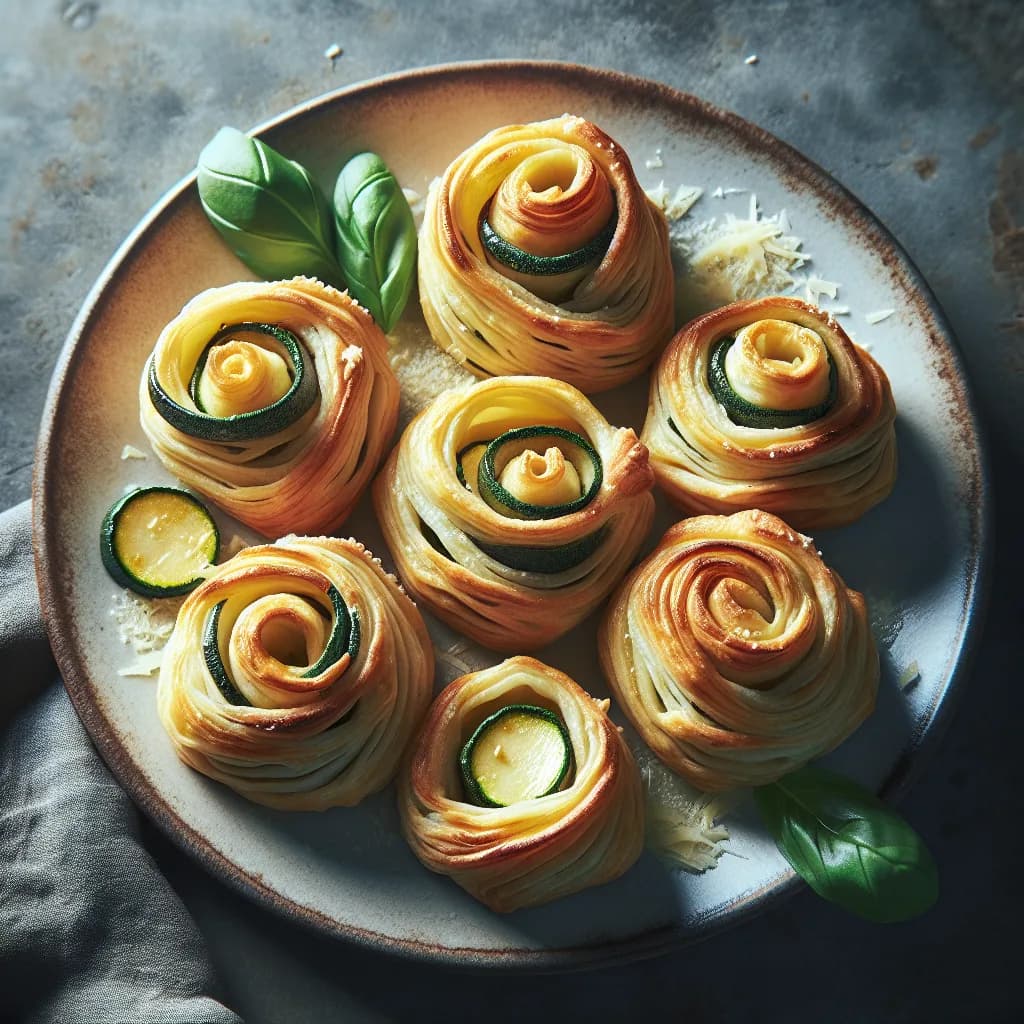 Fagottini di pasta sfoglia con zucchine