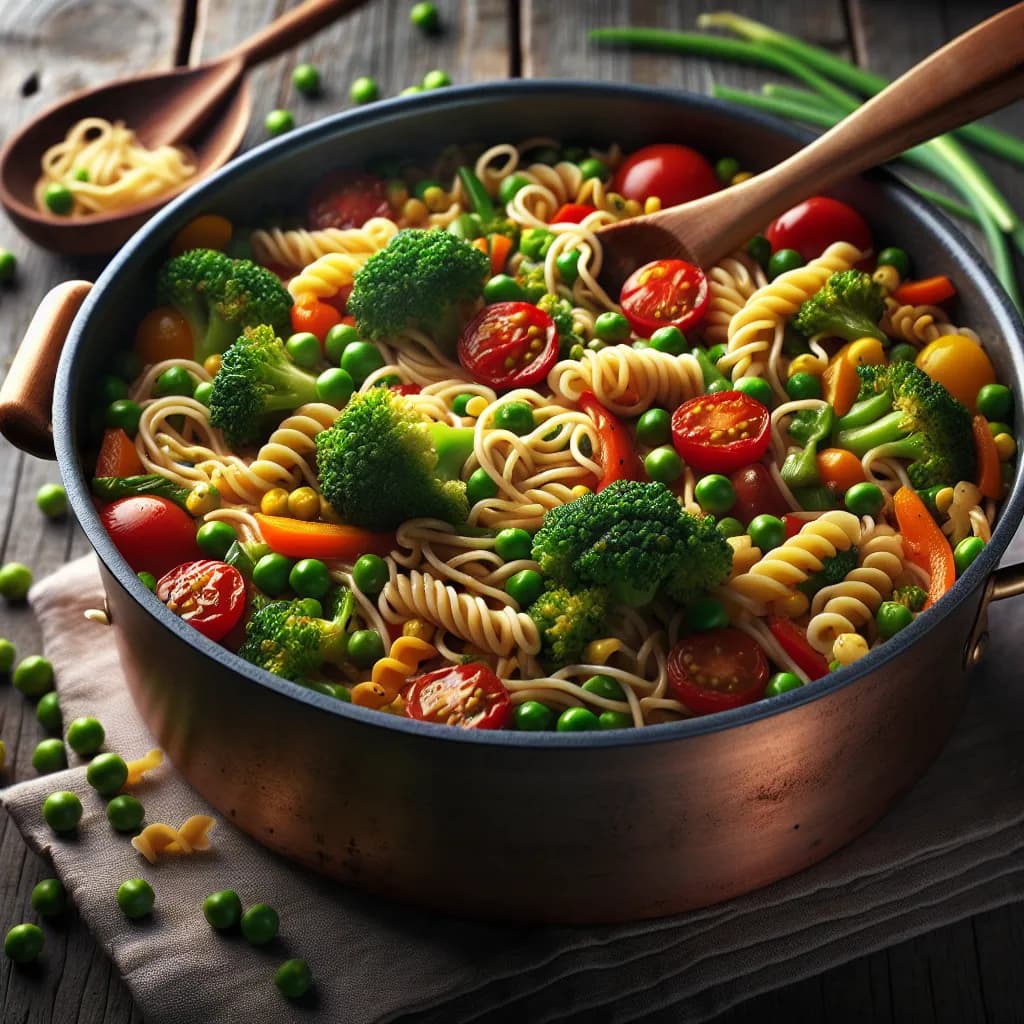 Faszinierender Onepot mit Nudeln und Gemüse