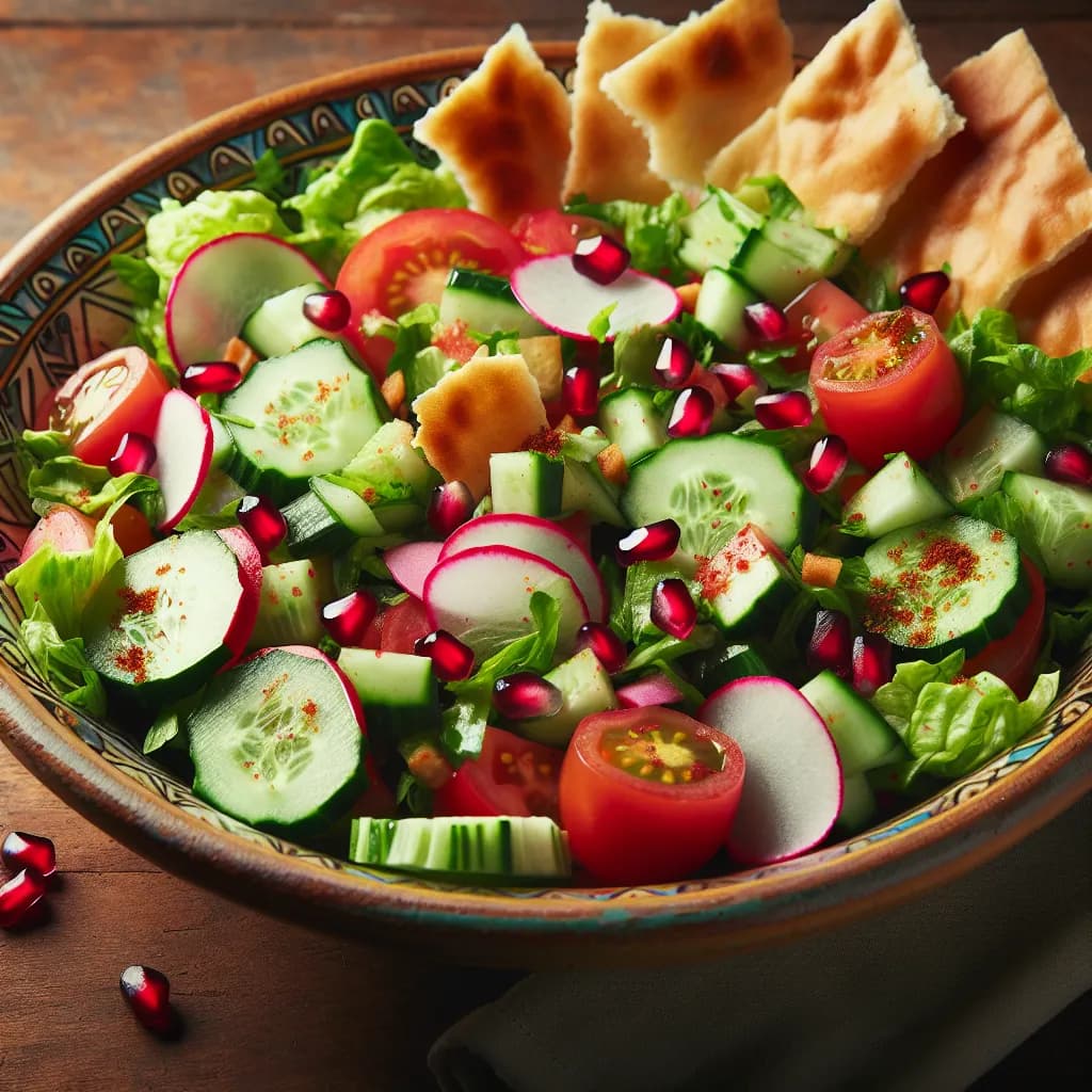 Fattoush with Pomegranate