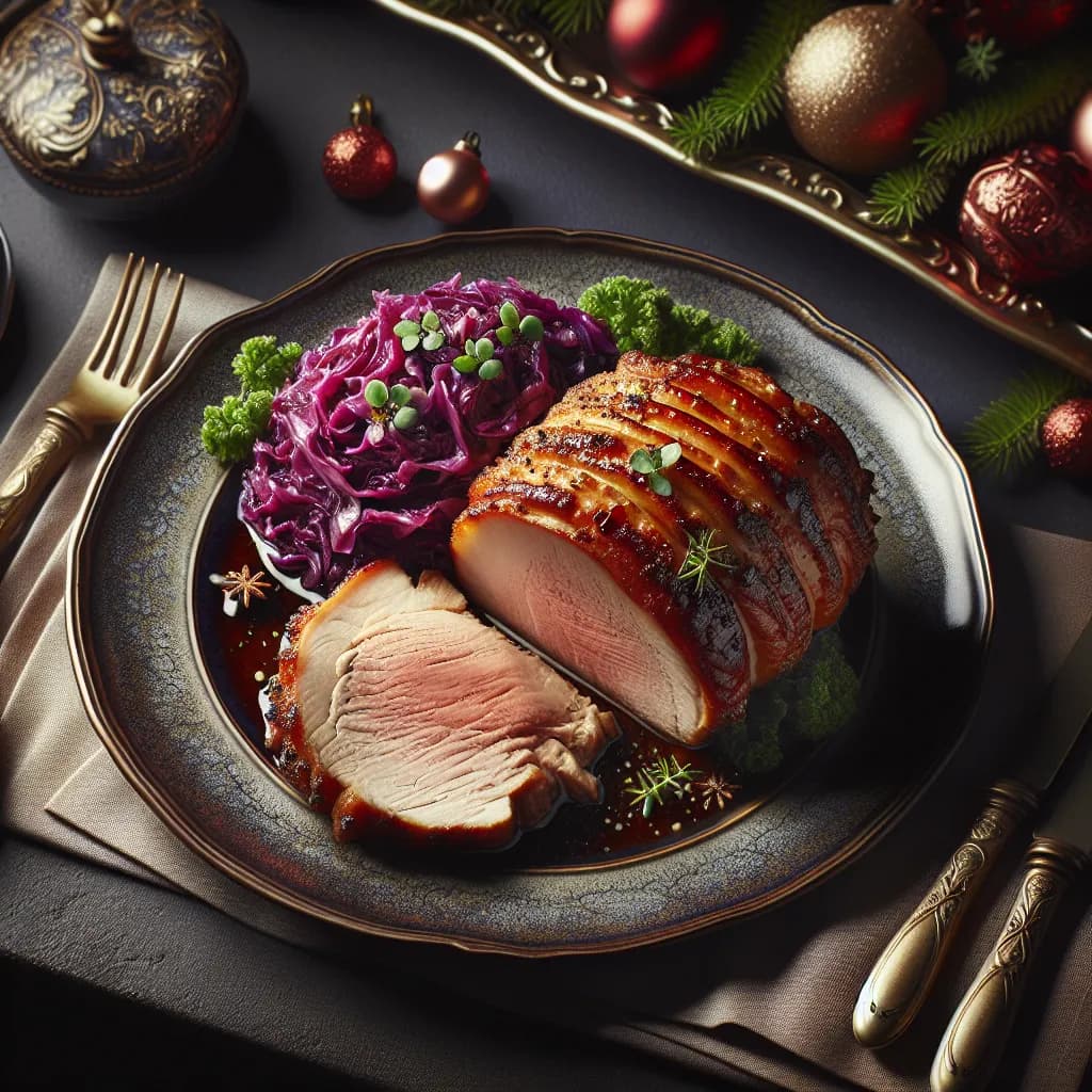 Festtagsbraten mit Rotkohl