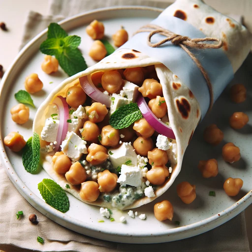 Feta and Chickpea Wrap