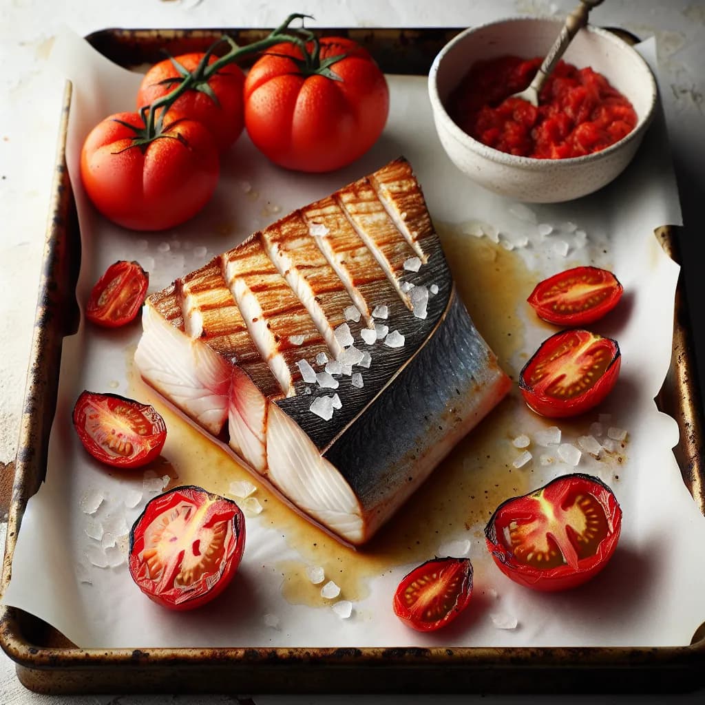 Fetta di Pesce Spada al Forno con Pomodoro