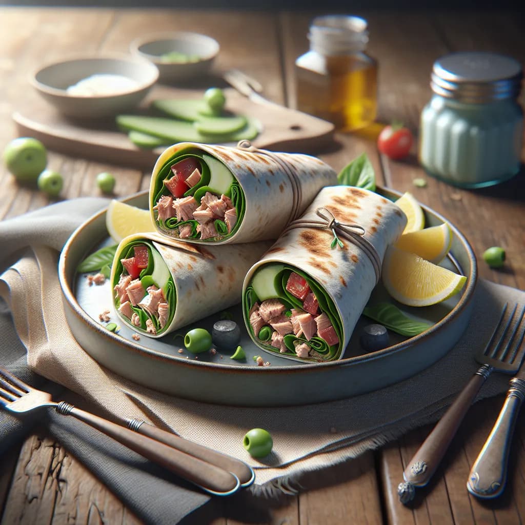 Fettarme Thunfisch-Wraps