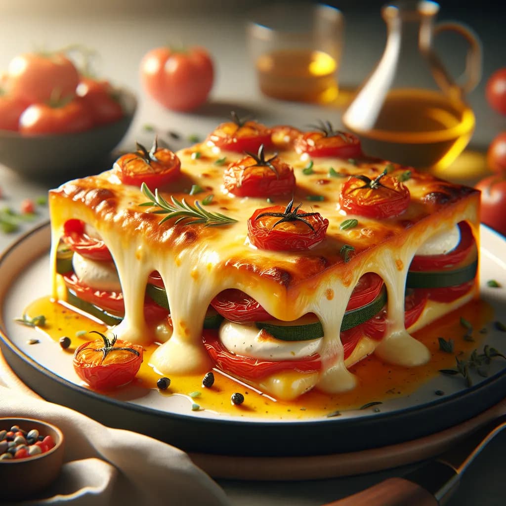 Fettarmer Tomaten-Mozzarella-Auflauf