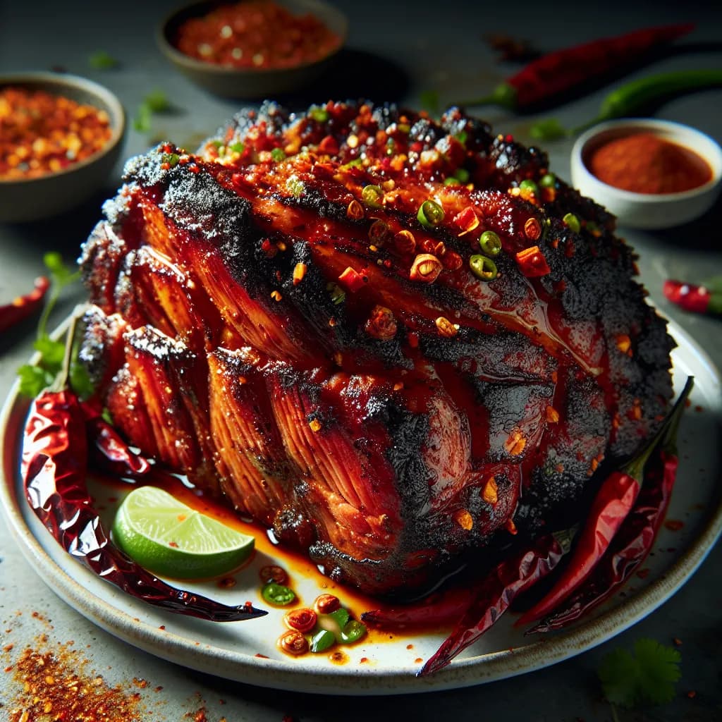 Fiery Grilled Pork Shoulder