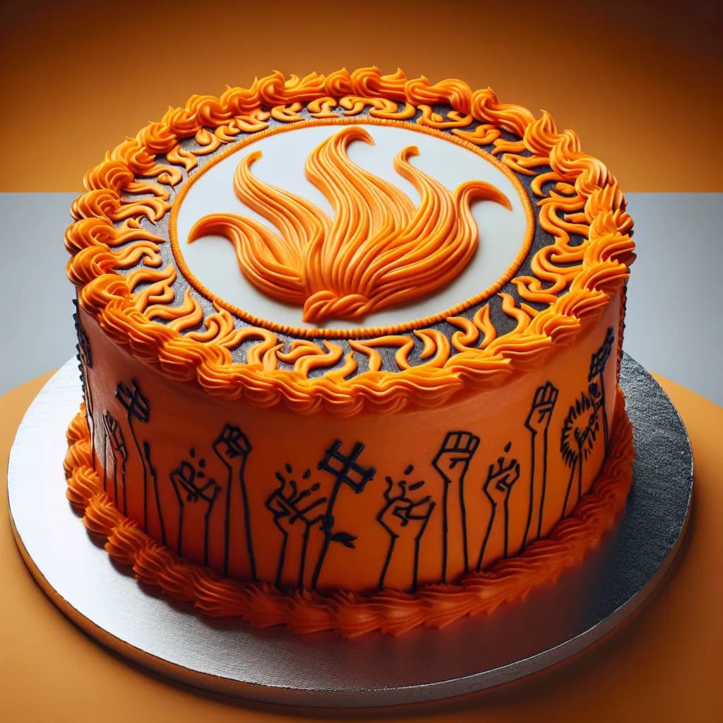 Fiery Orange Protest Cake