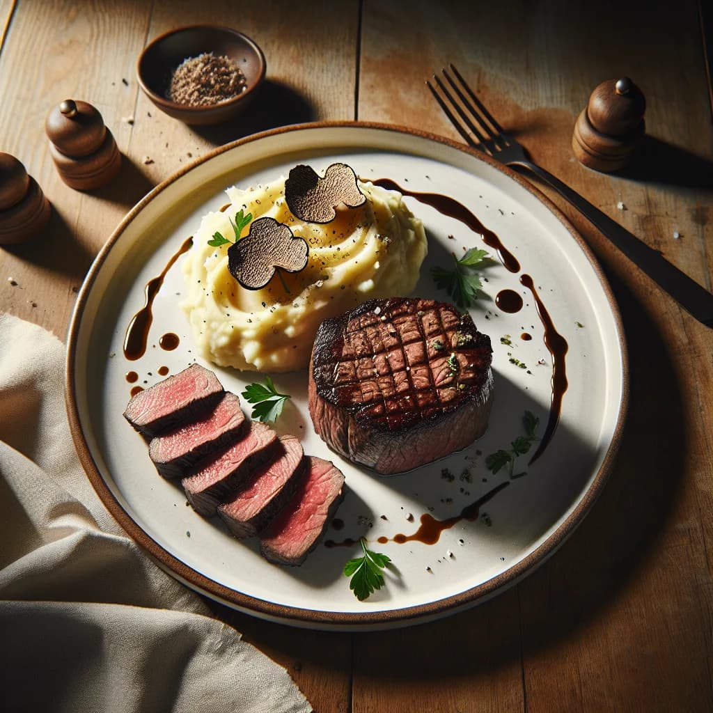 Filet Mignon with Truffle Oil Mashed Potatoes