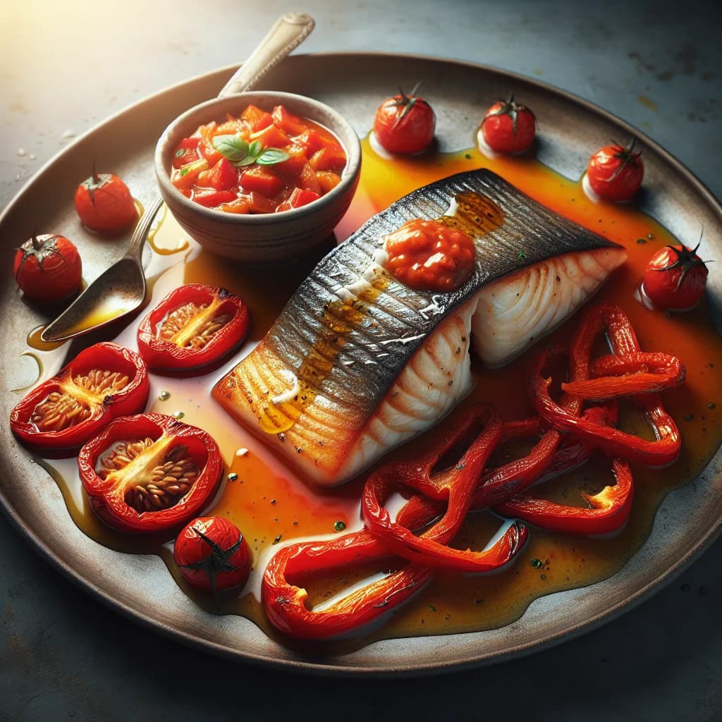 Filetto di Pesce al Pomodoro e Peperone