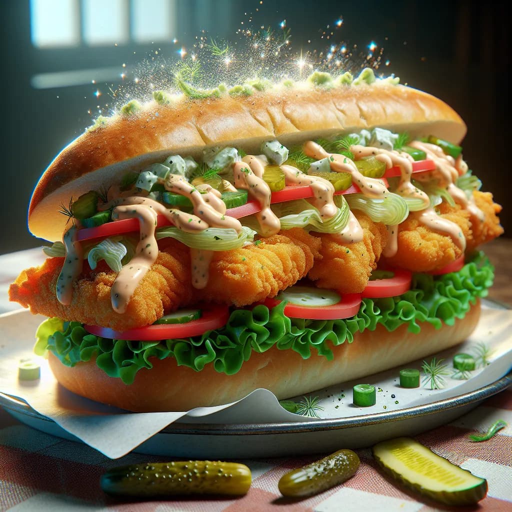 Fish Po' Boy Sandwich