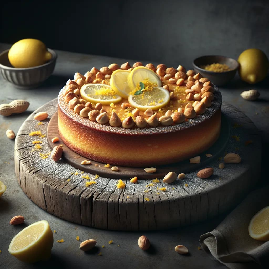 Flourless Peanut Lemon Cake