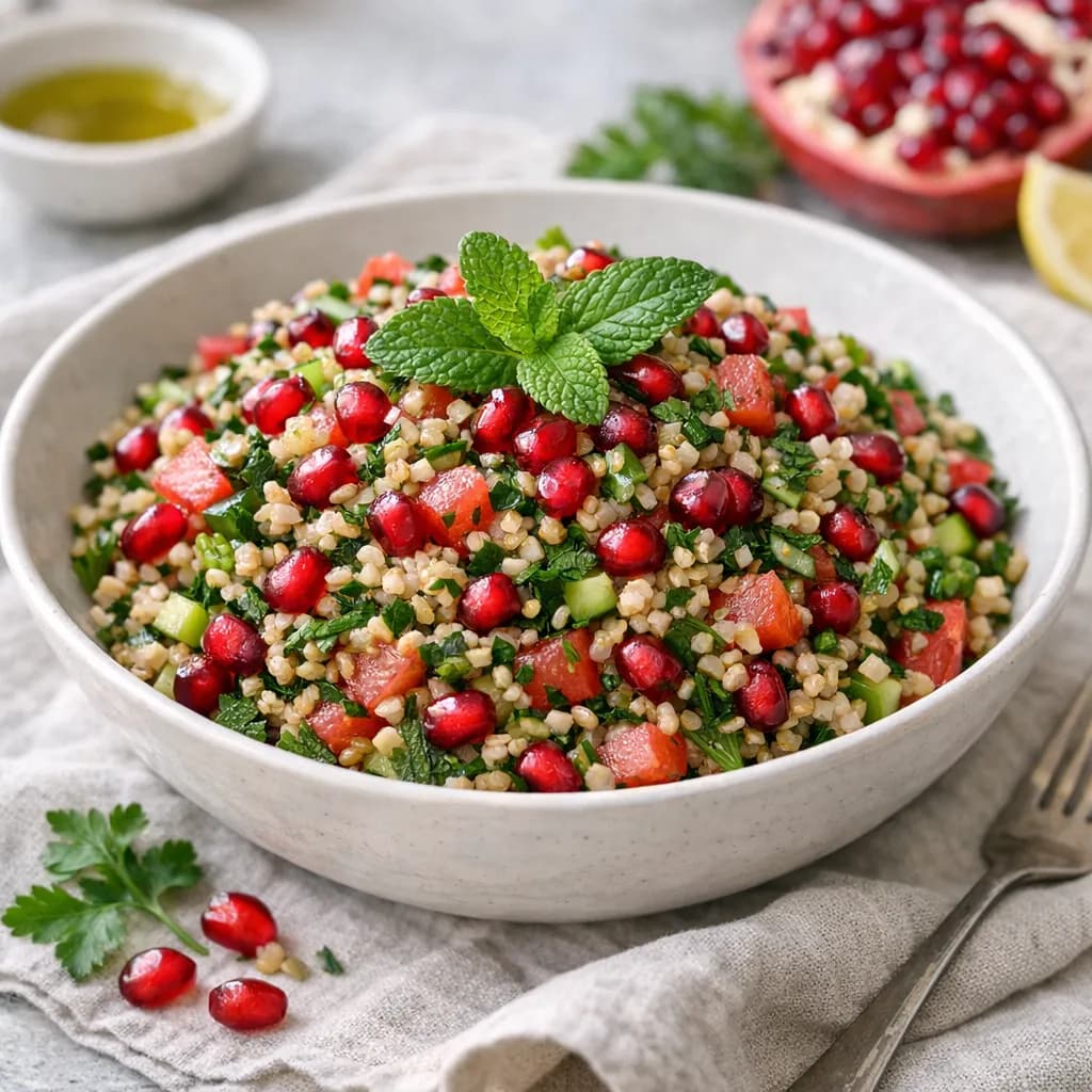 Freekeh Tabbouleh with Pomegranate