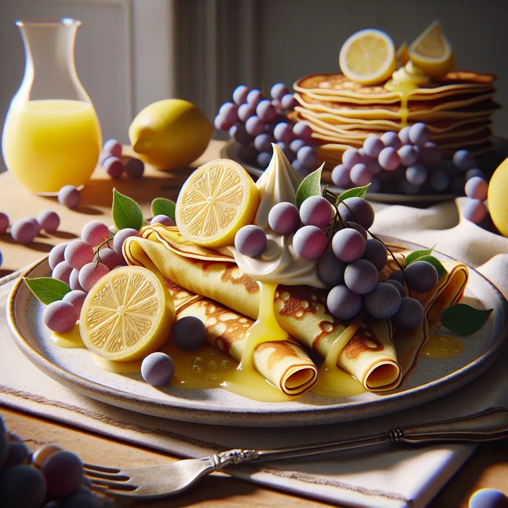 French Grape Lemon Crepes