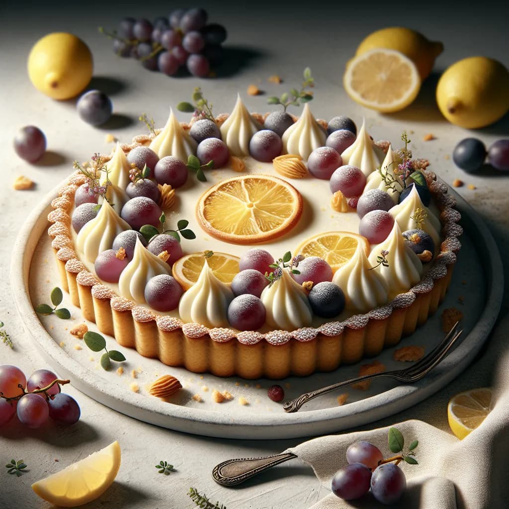 French Grape Lemon Tart