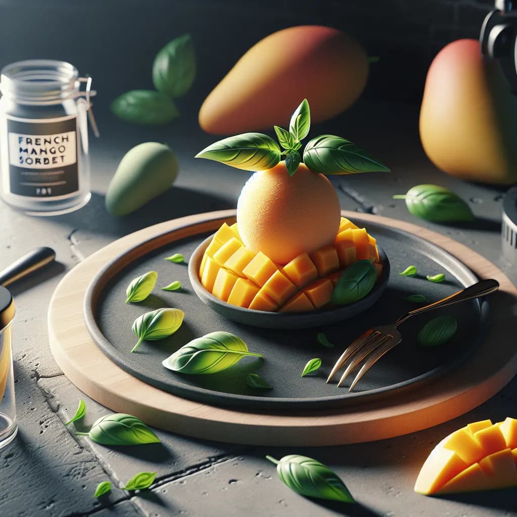 French Mango Sorbet with Basil