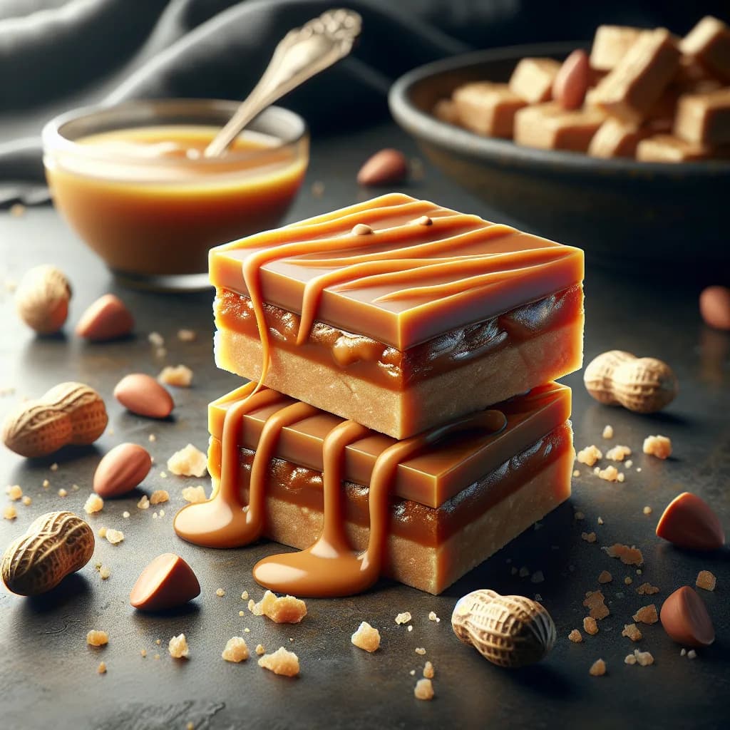 French Style Caramel Peanut Butter Bars