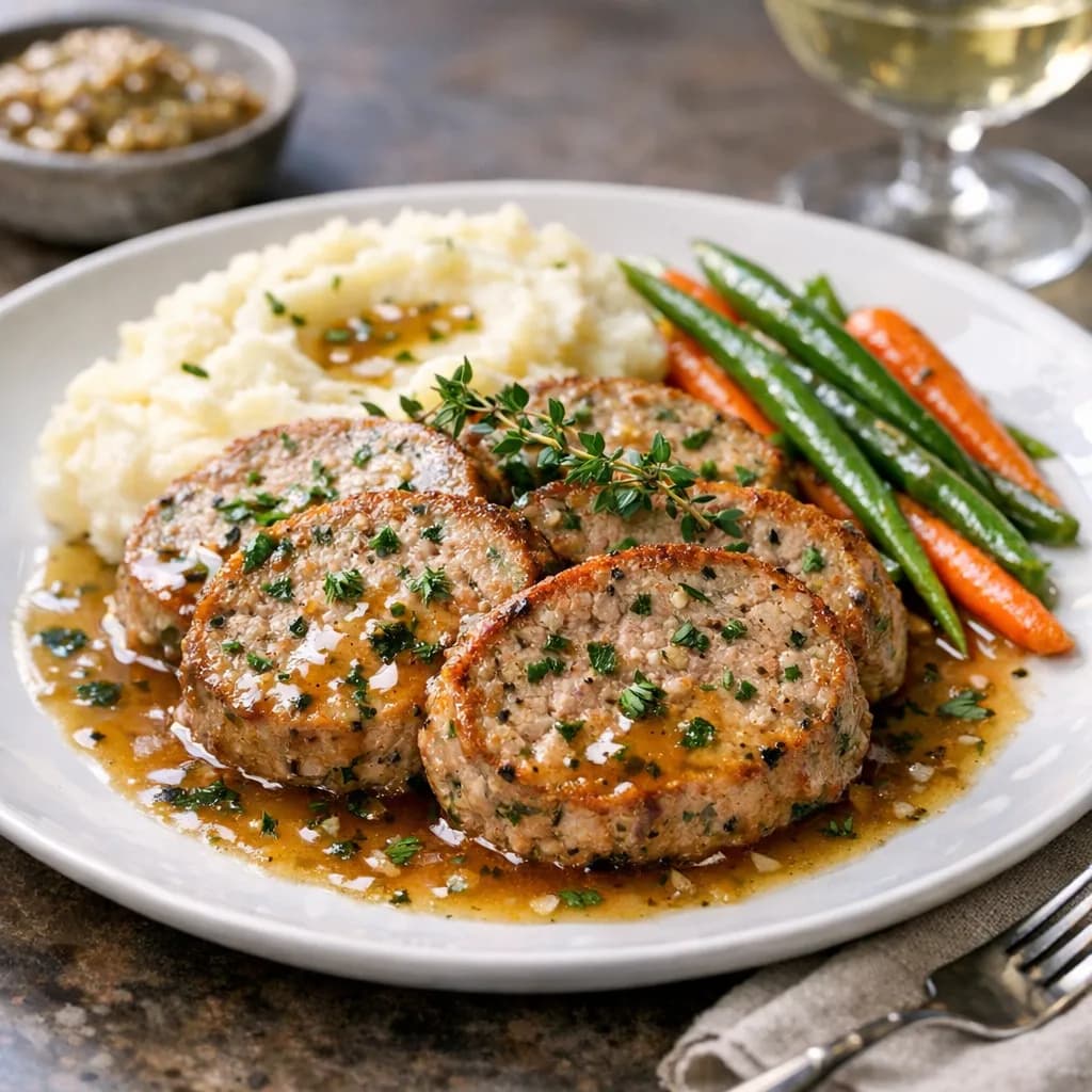 French Style Herbed Veal Meatloaf Medallions