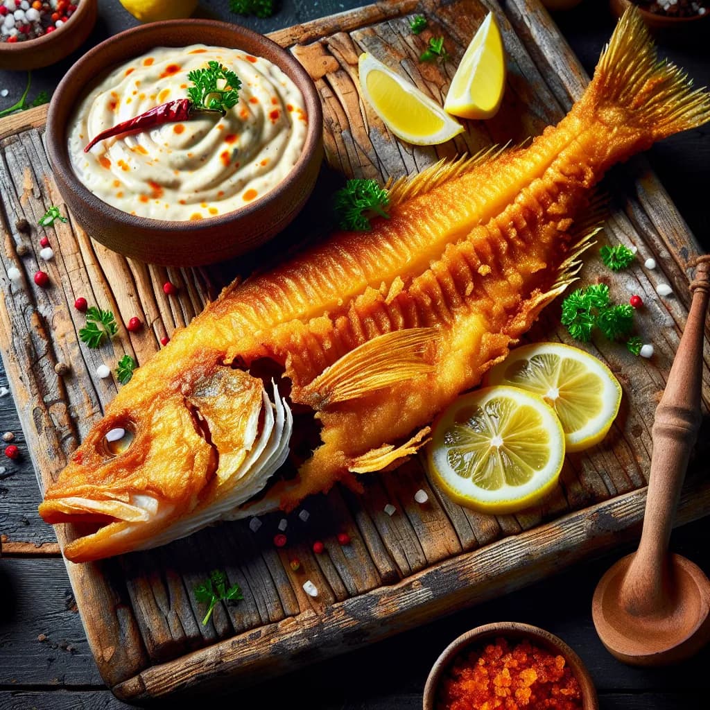 Fried Whiting with Spicy Tartar Sauce