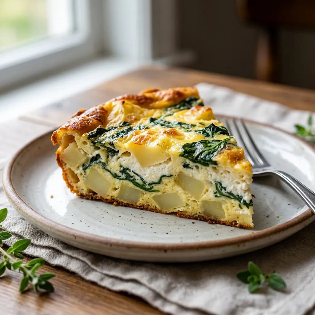 Frittata al forno con patate, ricotta e spinaci