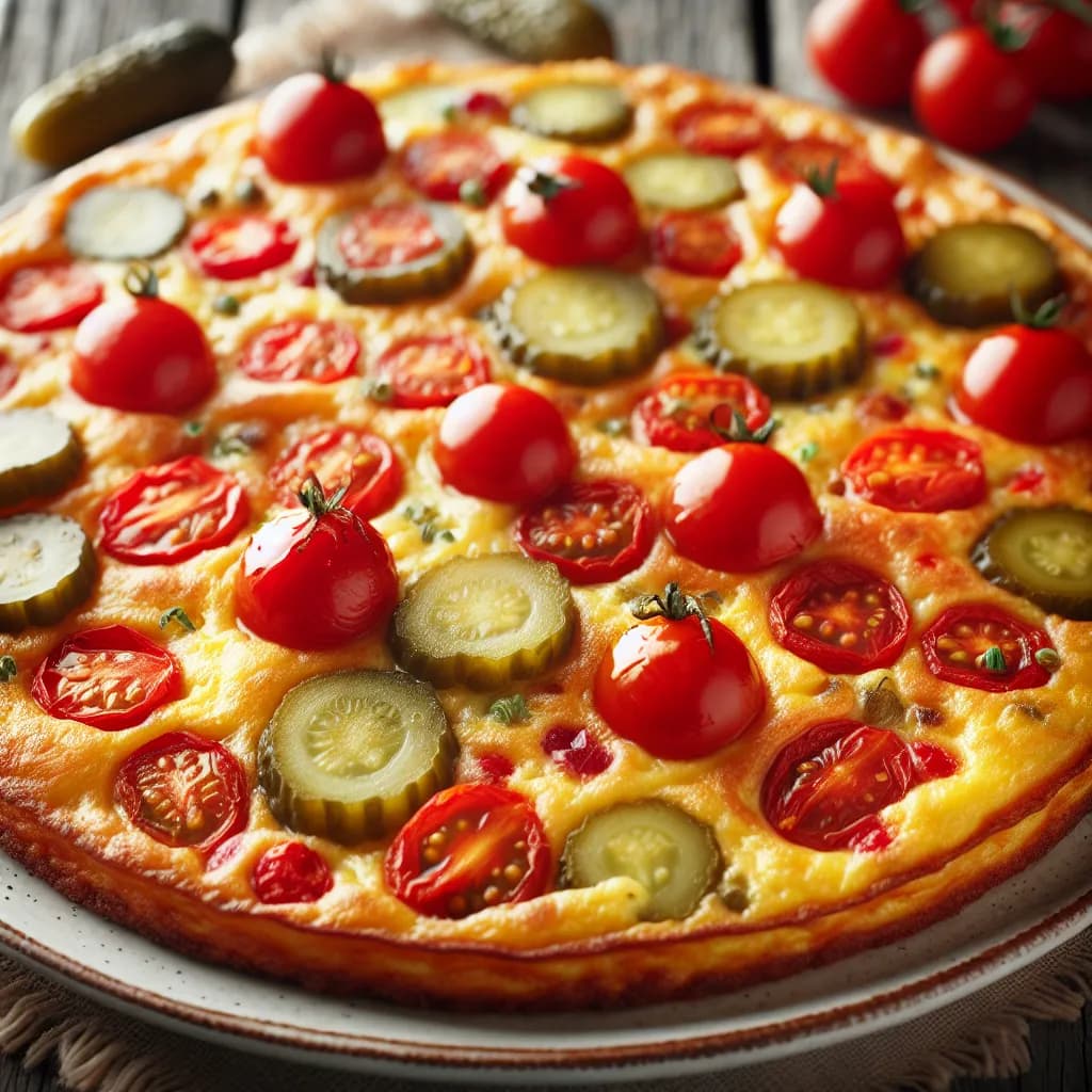 Frittata con Pomodorini e Cetriolini