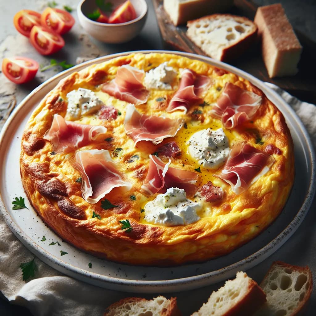 Frittata con Prosciutto e Ricotta