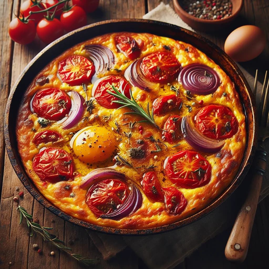Frittata di Pomodori e Cipolle
