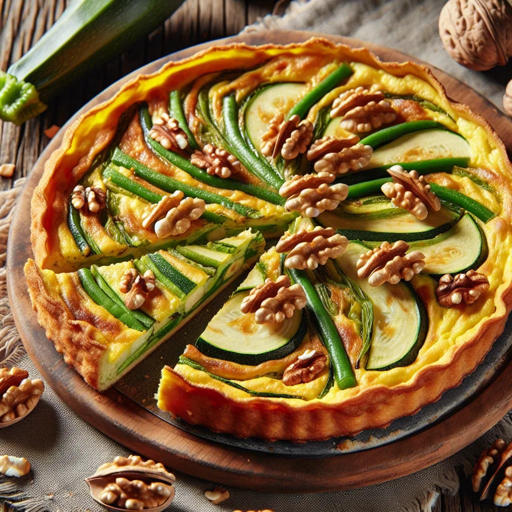 Frittata di Zucchine e Fagiolini con Noci