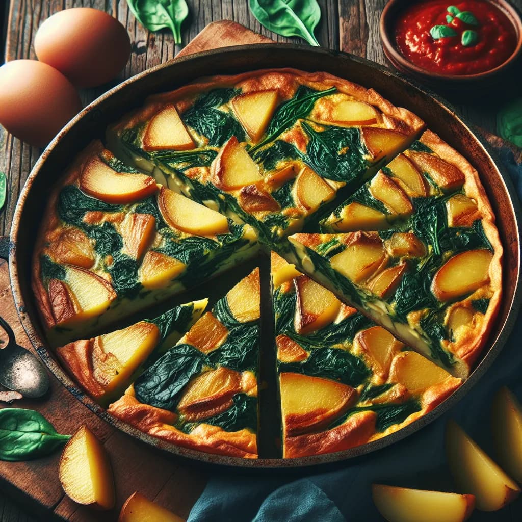 Frittata di spinaci e patate al forno