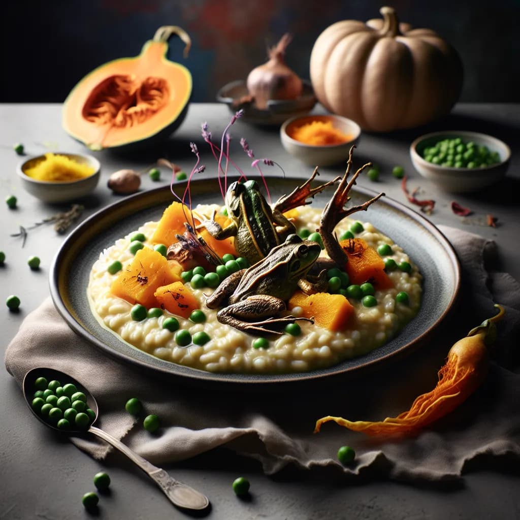 Frog Leg and Pumpkin Risotto