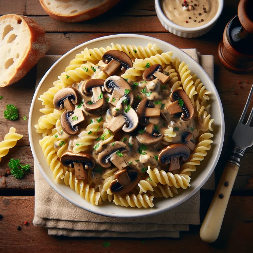 Fusilli mit Pilzrahmsoße
