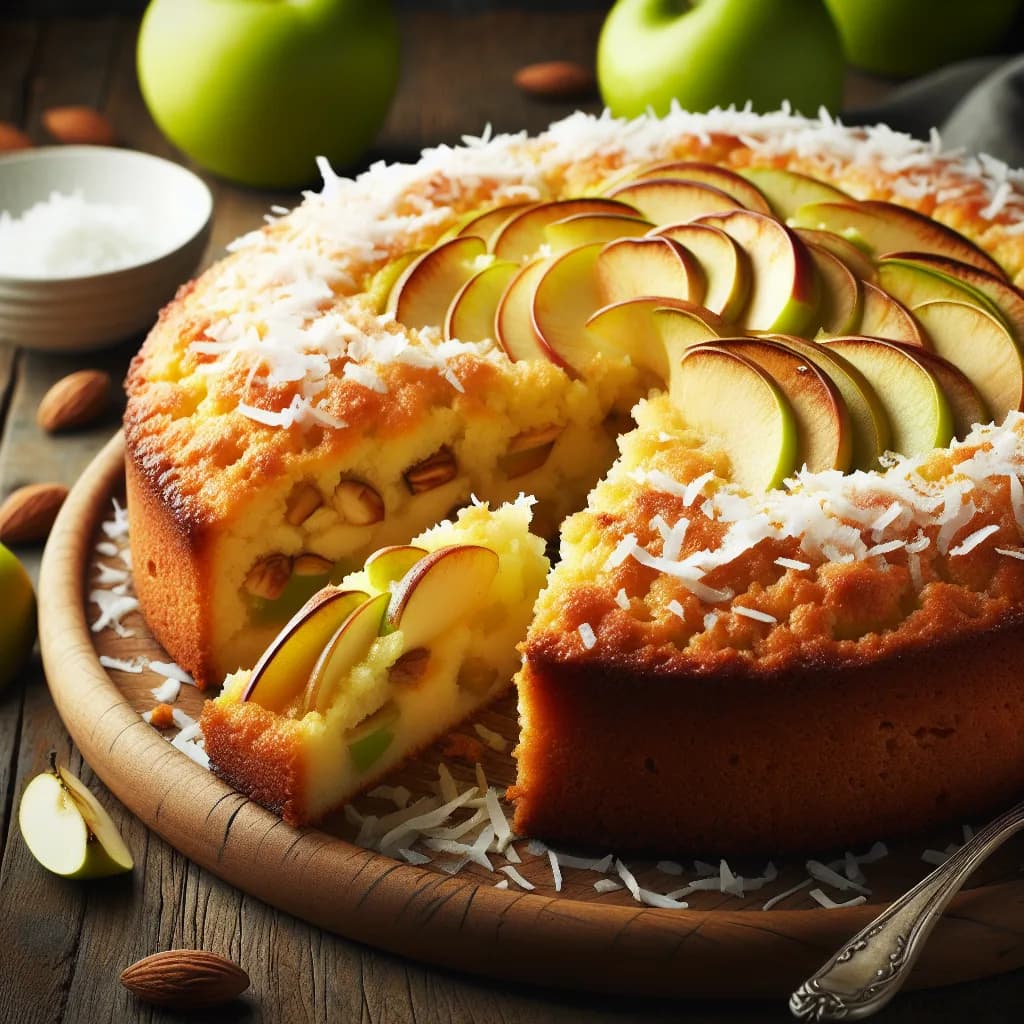 Gâteau de pommes à la noix de coco