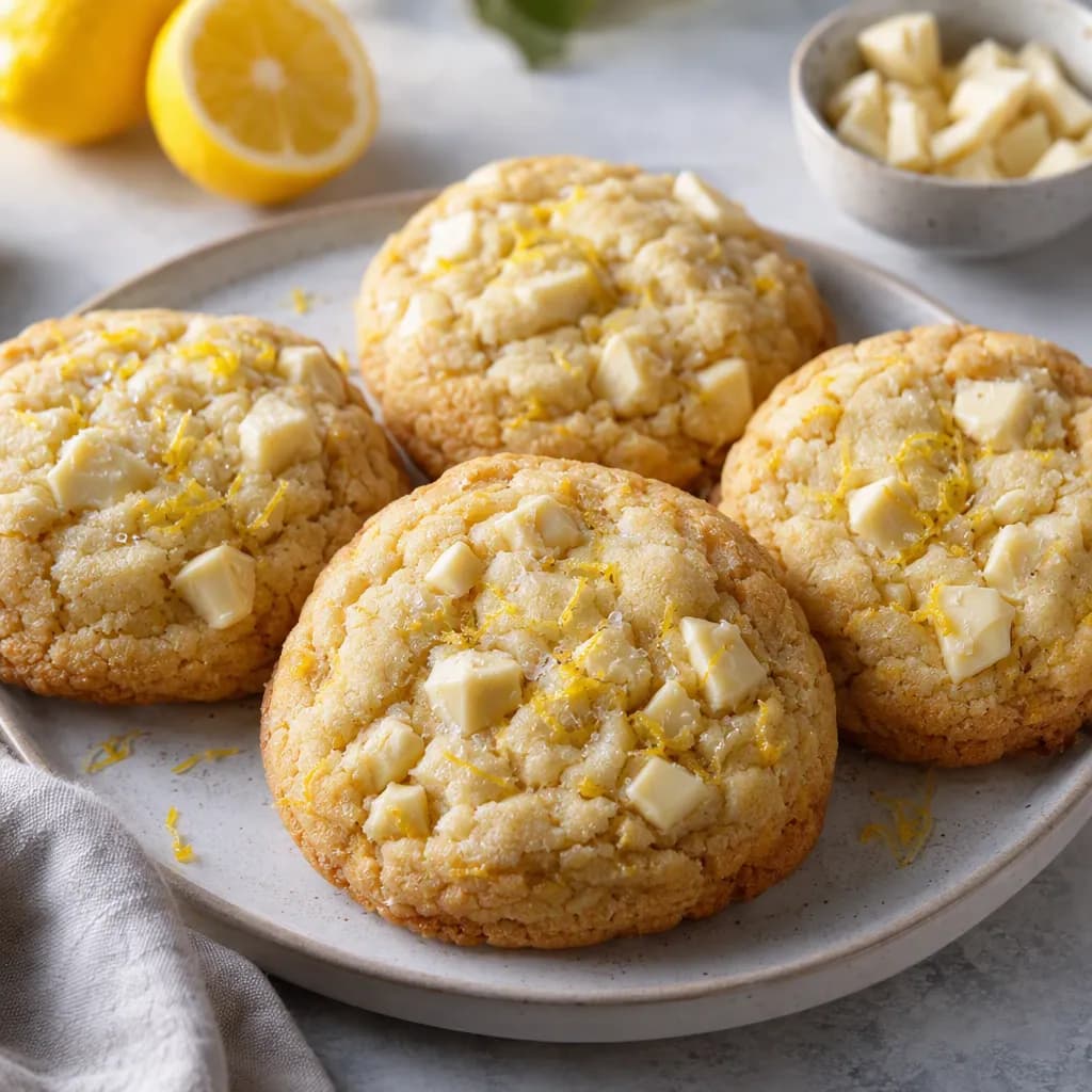 Galletas estilo Crumbl de limón y chocolate blanco