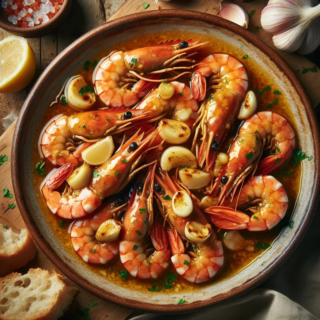 Gambas à l'ail