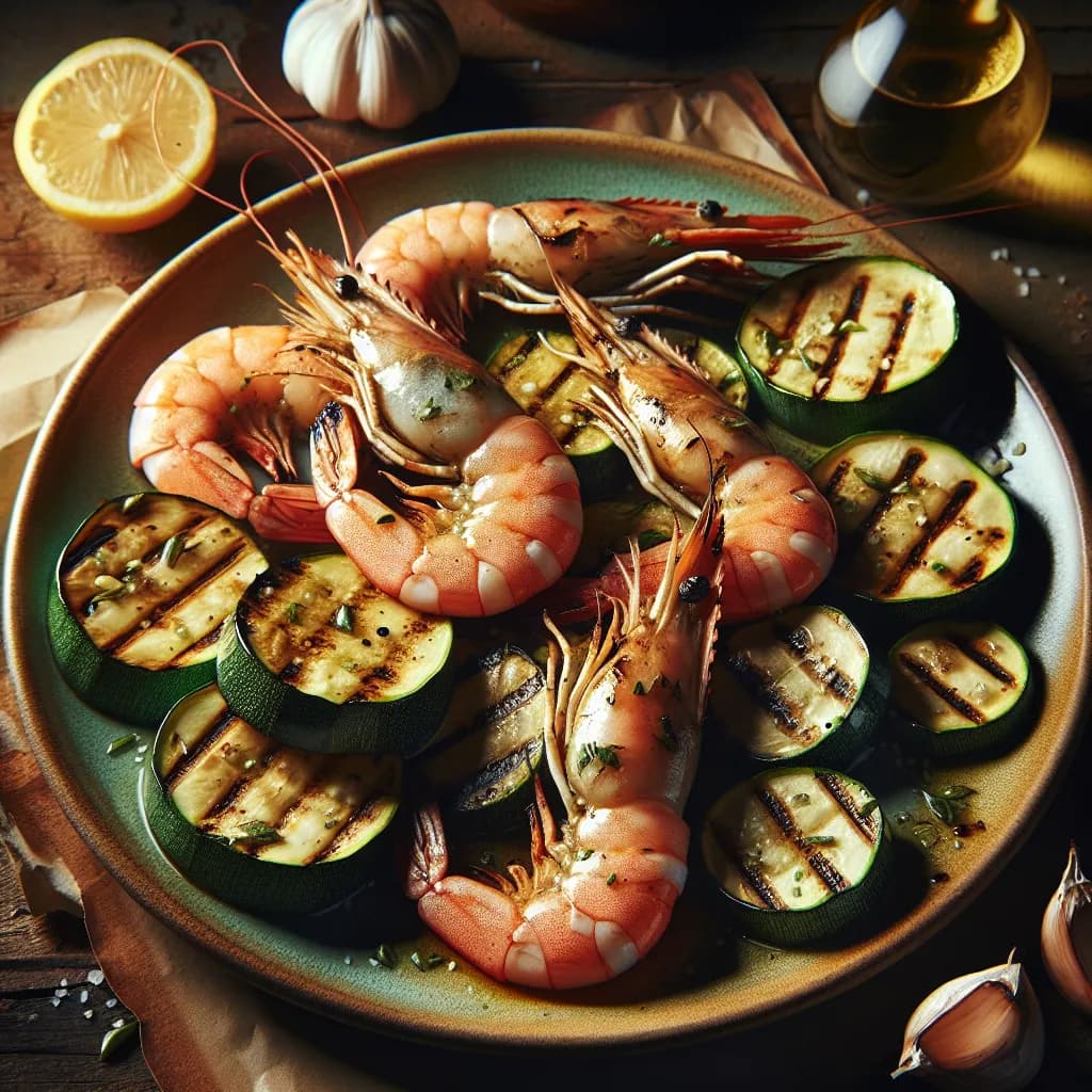 Gamberetti e Zucchine alla Griglia