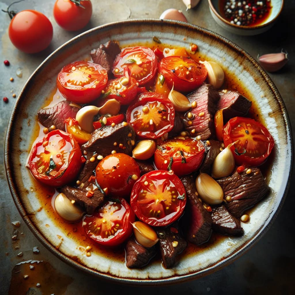 Garlic Beef Tomato Stir-Fry