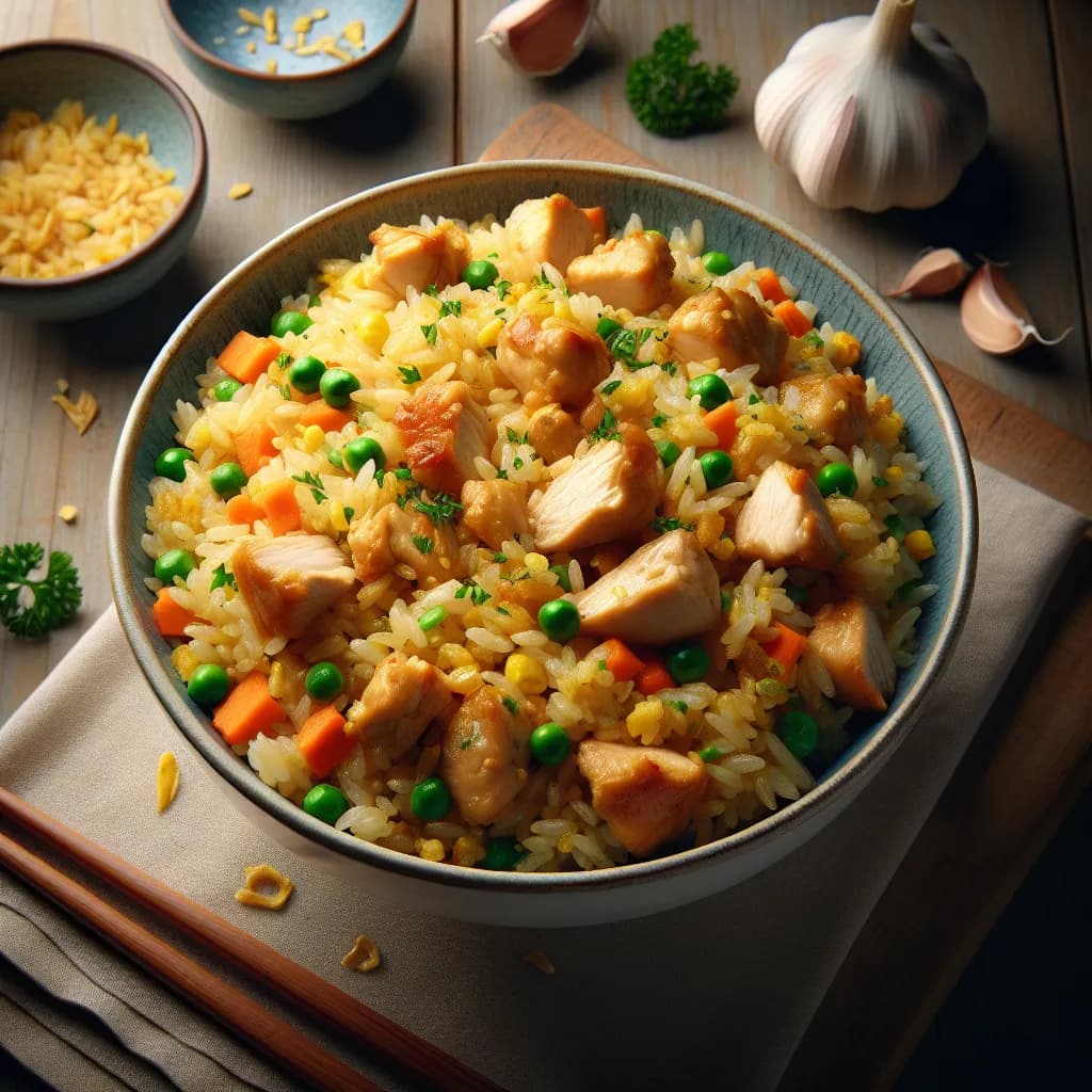Garlic Chicken Fried Rice