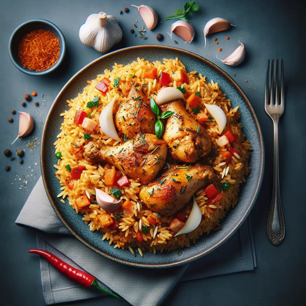 Garlic Chicken Jollof Rice