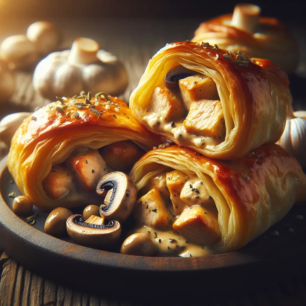 Garlic Chicken and Mushroom Parcels