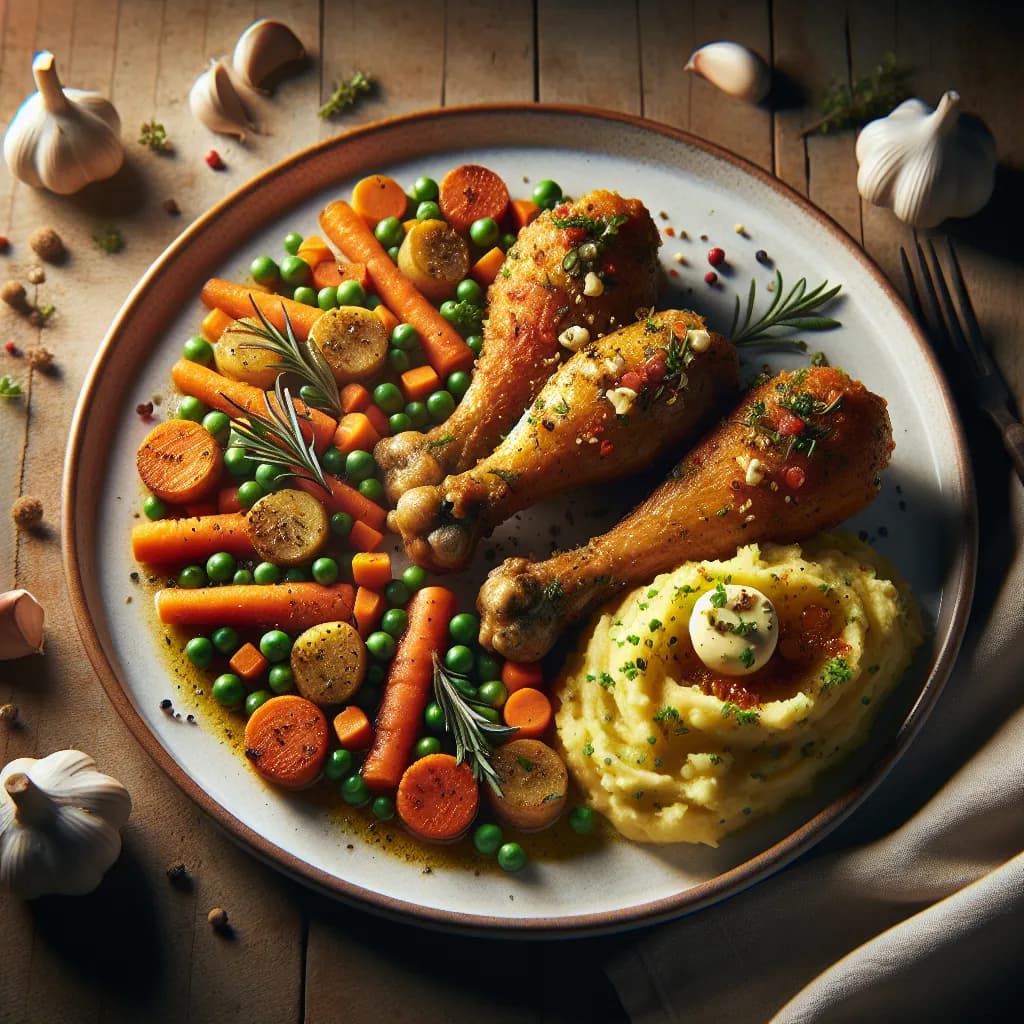 Garlic Drumstick with Veggie Mash