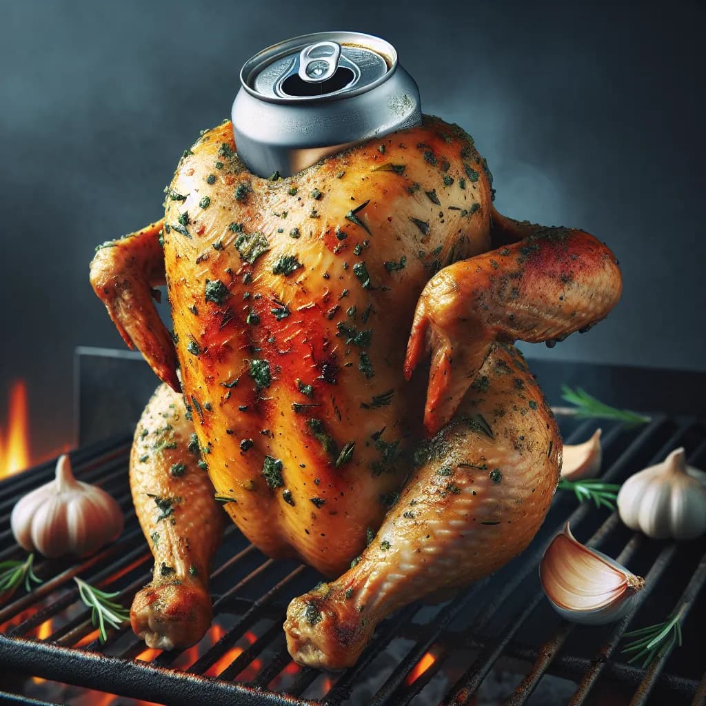 Garlic Herb Beer Can Chicken