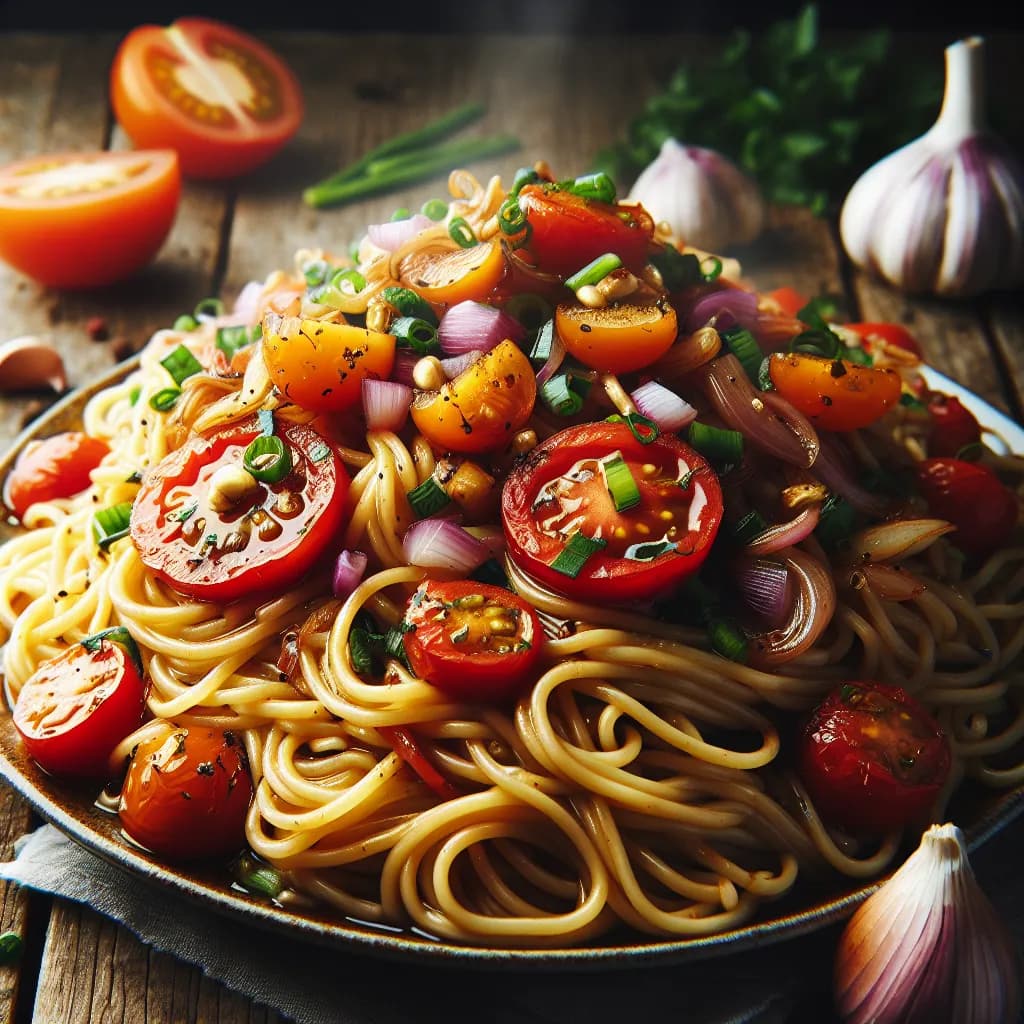 Garlic Onion Tomato Noodles