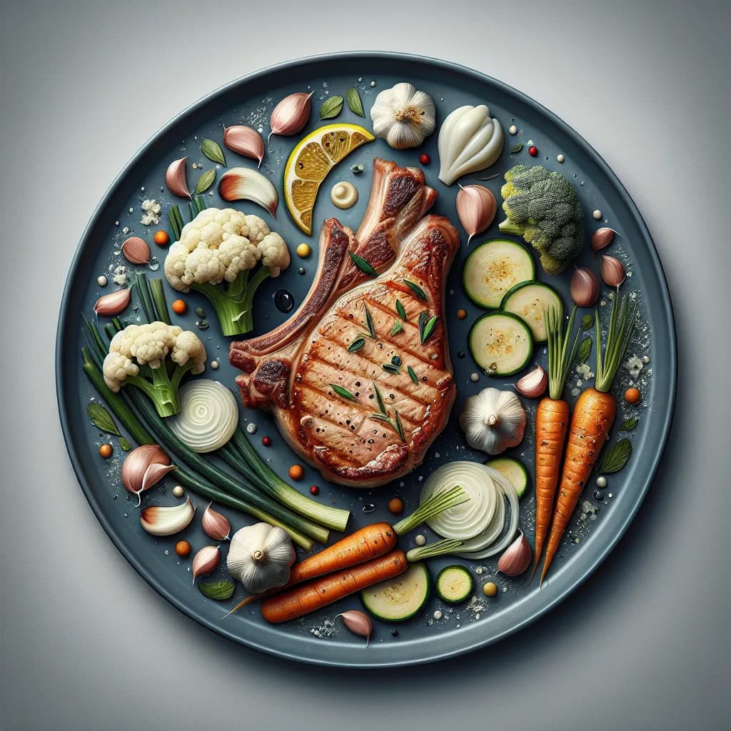 Garlic Pork Chop with Veggies