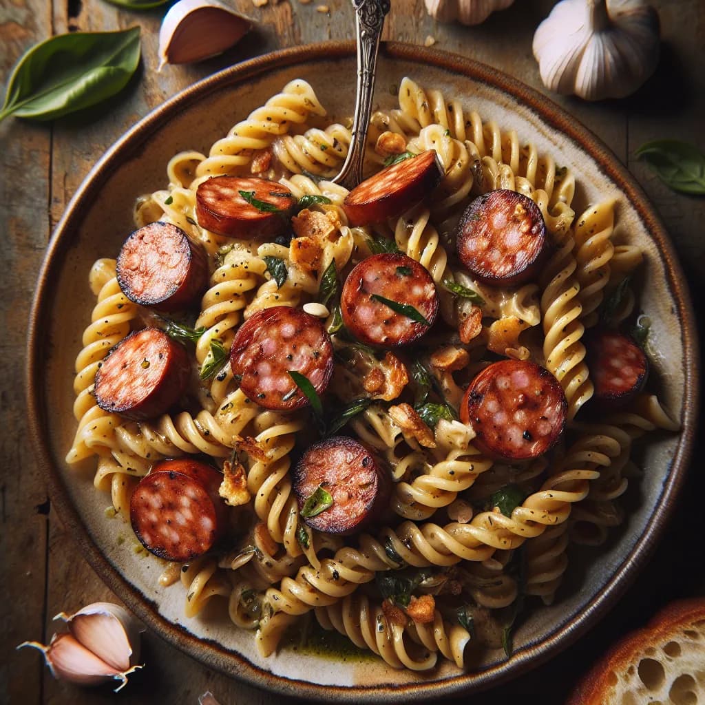 Garlic Turkey Sausage Pasta
