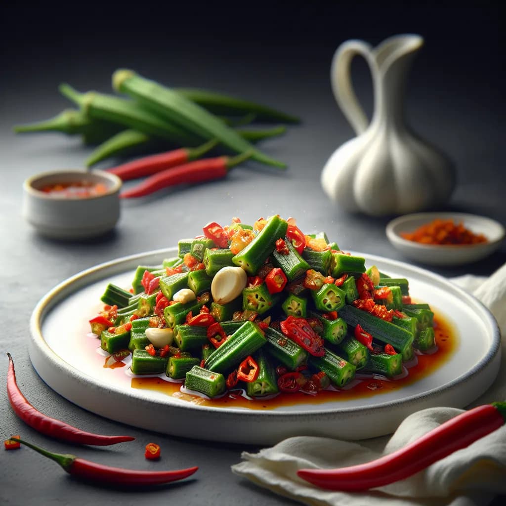 Garlic and Chili Pepper Okra