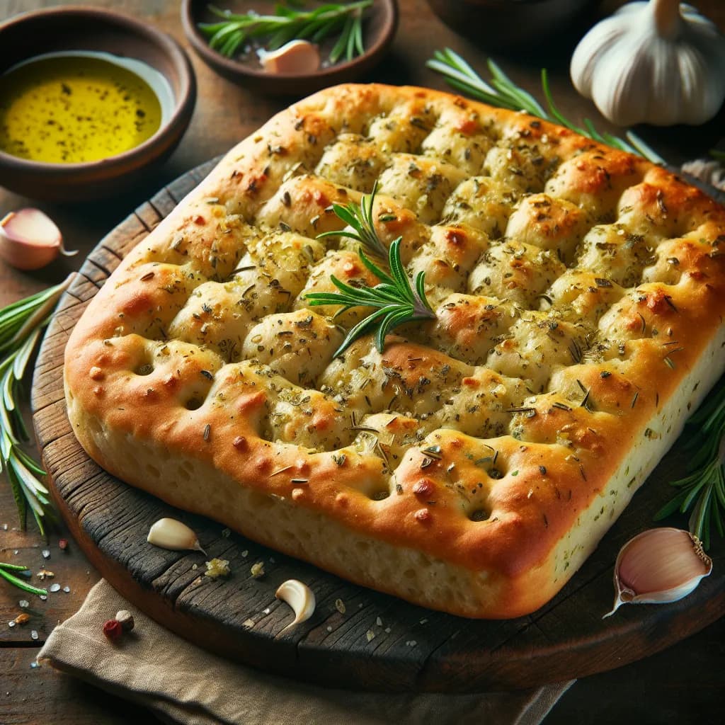 Garlic and Herb Autolysed Focaccia