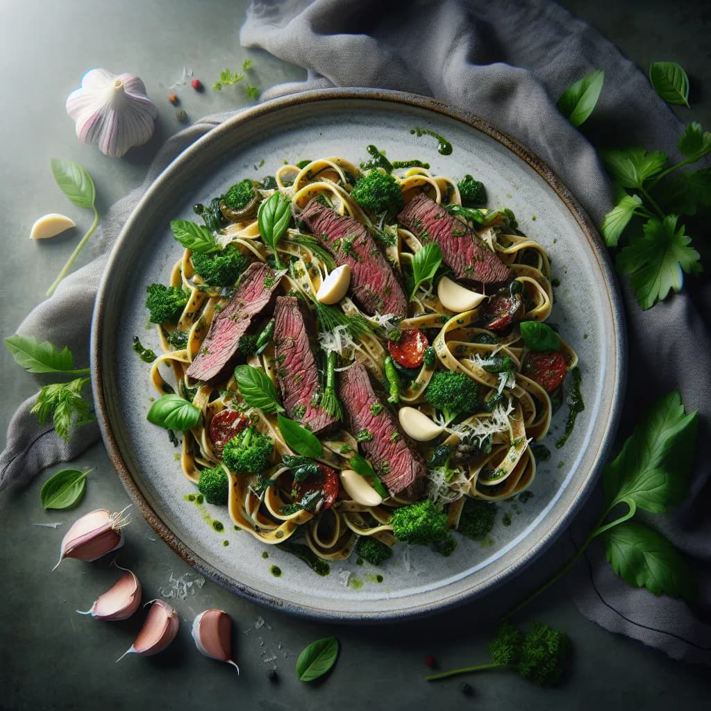 Garlic and Herb Beef Pasta