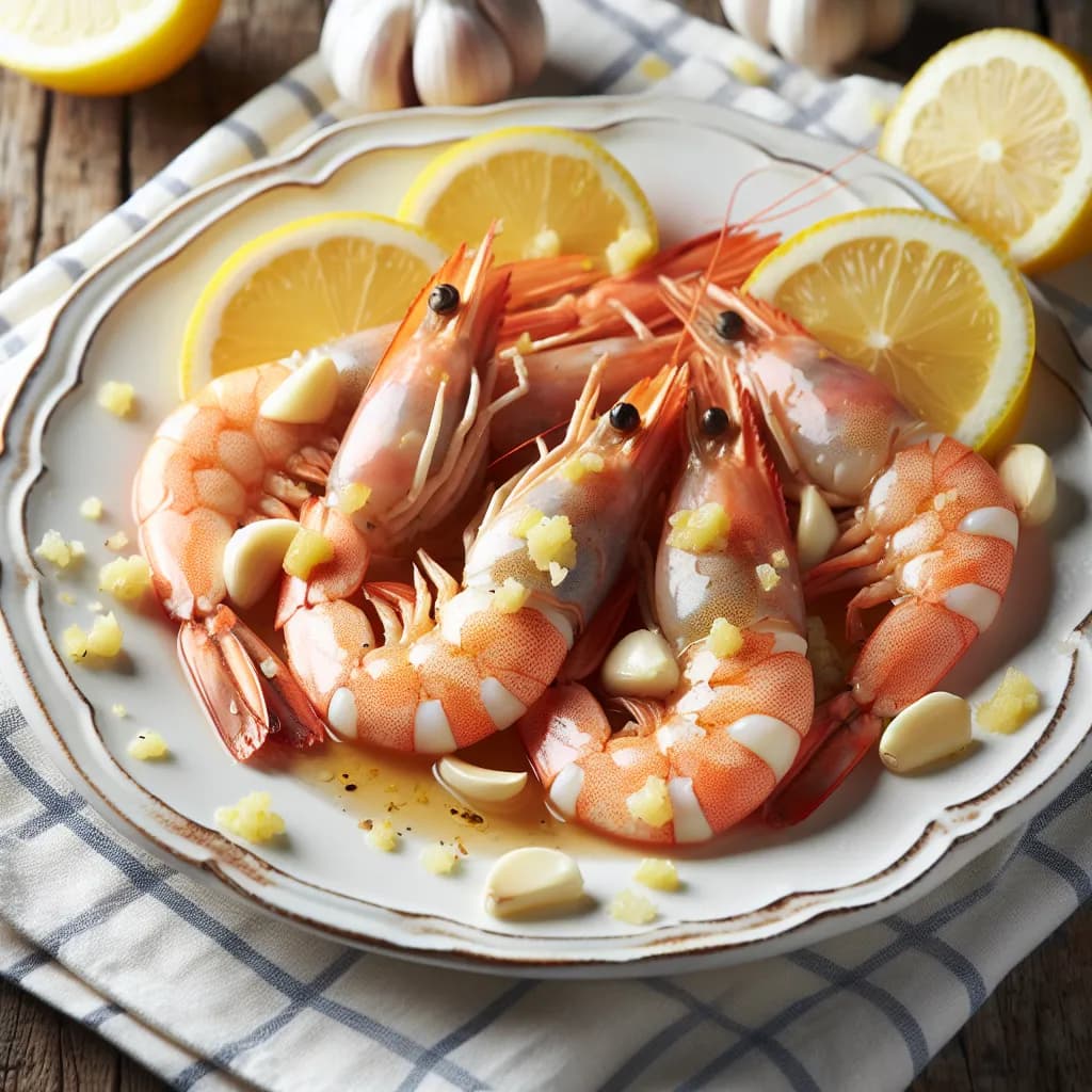 Garnelen mit Knoblauch und Zitrone