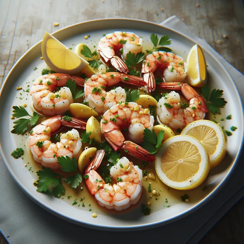 Garnelen mit Knoblauch und Zitrone