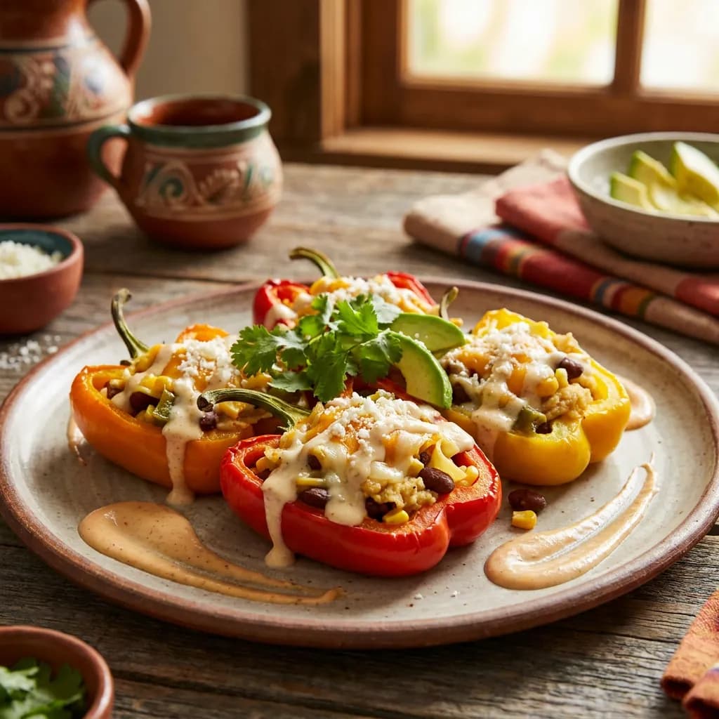Gaucho Tamale-Stuffed Peppers with Queso