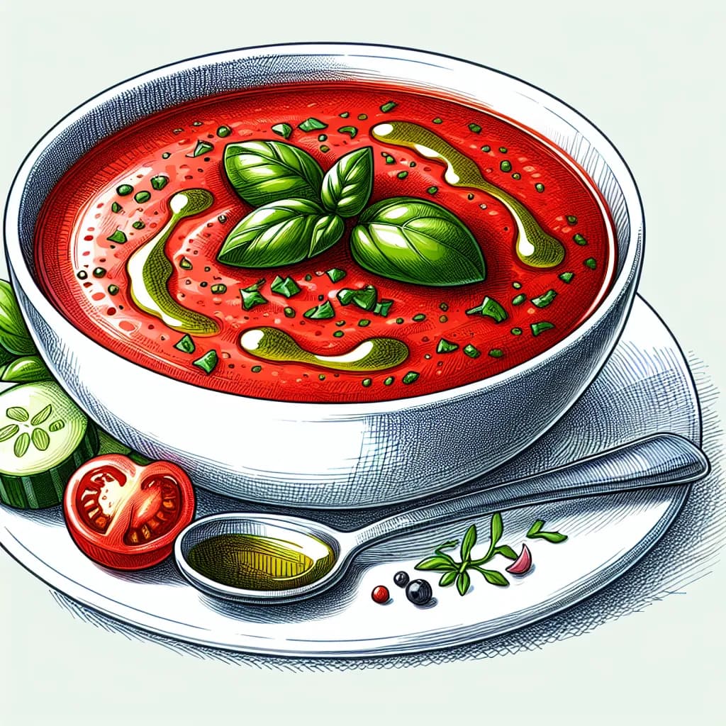 Gazpacho mit Basilikum